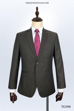 Bộ Suit Xanh Sọc Vàng Biên Classic Fit TGS300